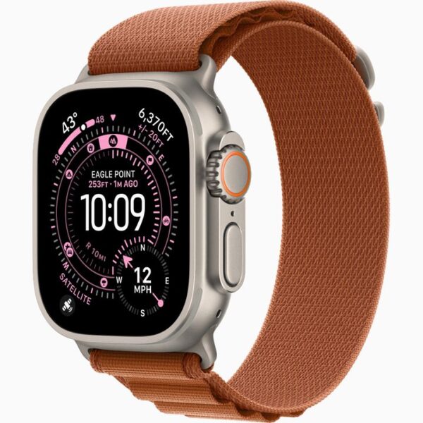 Apple Watch Ultra 3 Natural Titanium Case with Terra Cotta Alpine Loop - Apple Kid