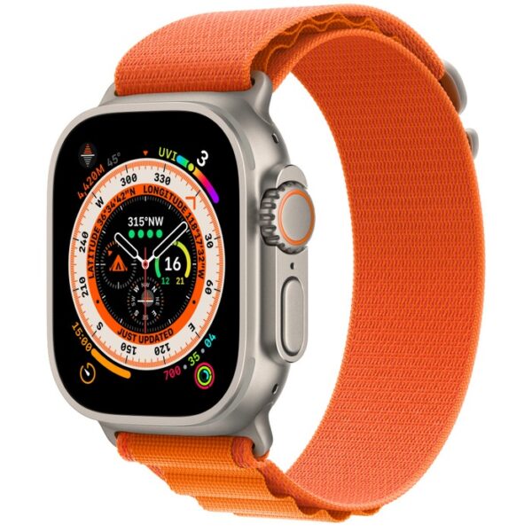 Apple Watch Ultra 49mm Titanium Case with Orange Alpine Loop - Apple Kid