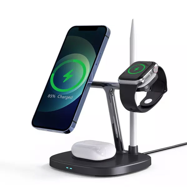 Wiwu Power Air M8 wireless charger aluminum alloy magnetic 4 in 1 charging station